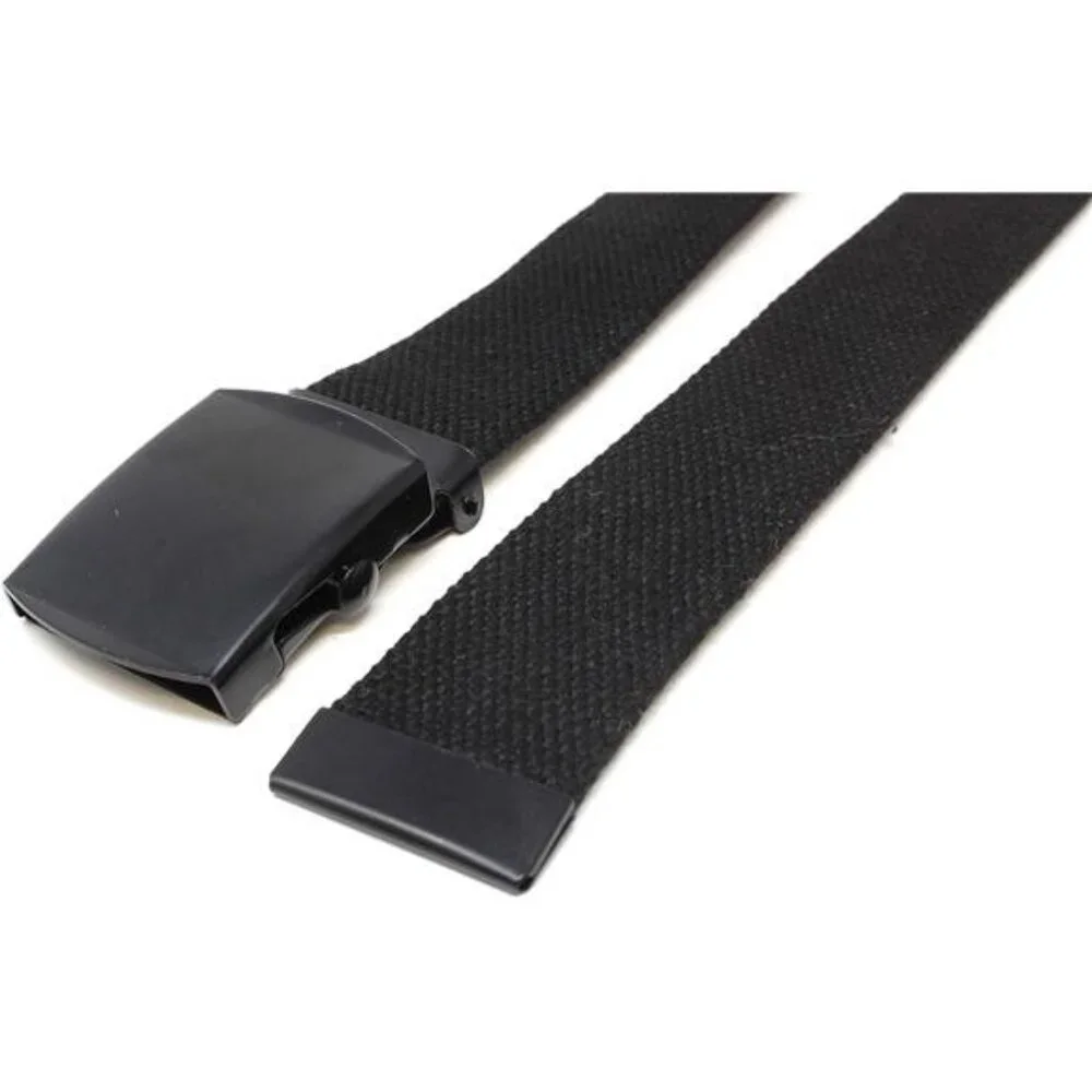 Canvas Web Belt Military Style with Black Buckle and Tip 56